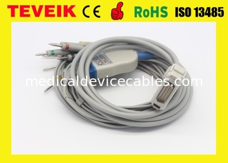 Fukuda Denshi 10 odprowadzeń EKG, FX-7402, FX-4010 EKG Kabel z DIN 3.0 IEC 4.7K ohm rezystor